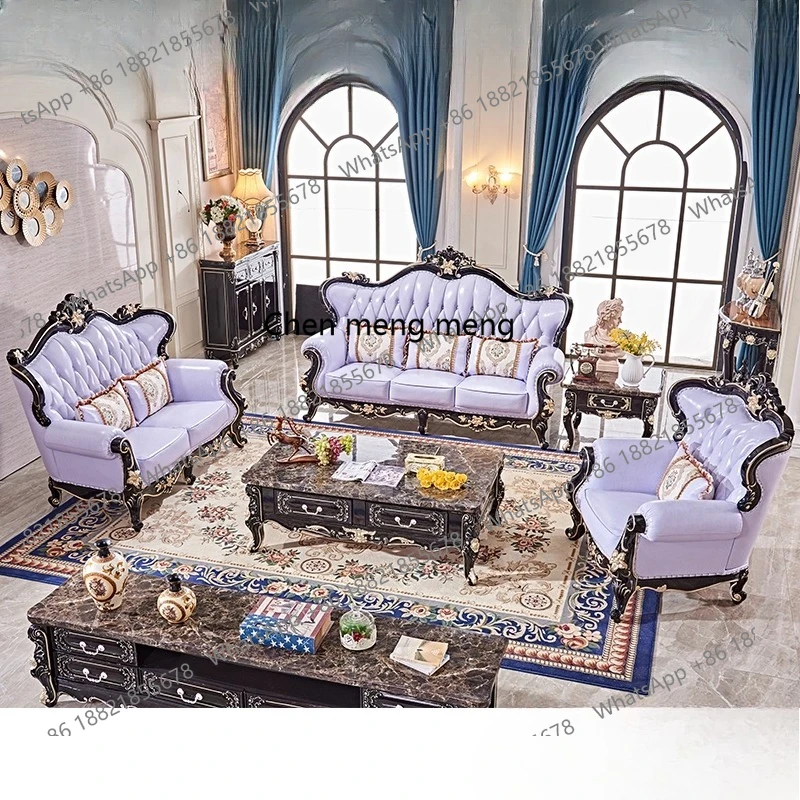 European sofa living room first layer cowhide luxury all solid wood double-sided carved villa leather sofa
European sofa living room first layer cowhide luxury all solid wood double-sided carved villa leather sofa