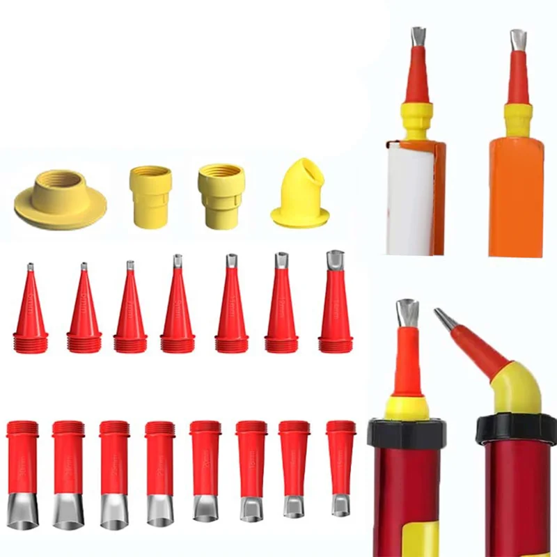 ABRB-27 Piece Caulk Nozzle Applicator With Base Yellow & Red Caulking Finisher Sealant Finishing Tool Kitchen Sink Joint
ABRB-27 Piece Caulk Nozzle Applicator With Base Yellow & Red Caulking Finisher Sealant Finishing Tool Kitchen Sink Joint