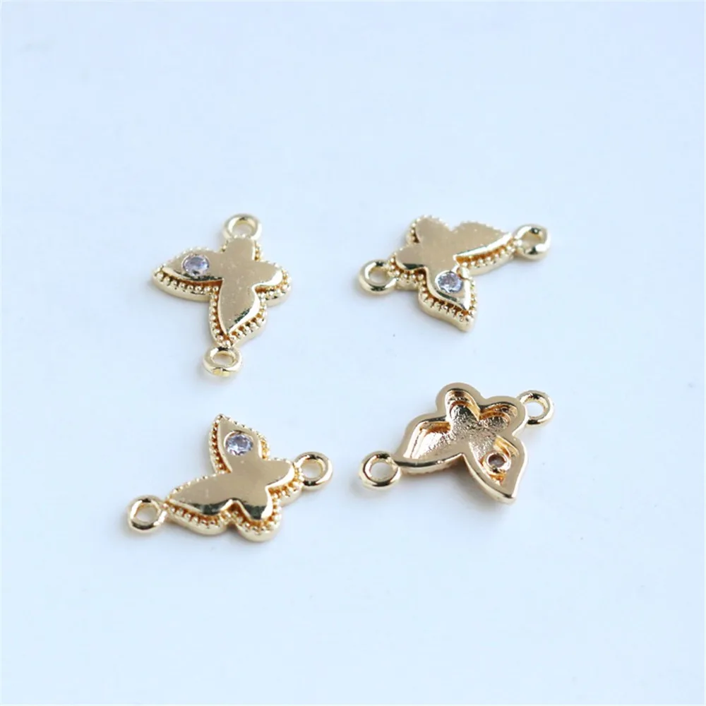 1pcs 14k Gold Color Inlay Zircon Butterfly 9*10mm Double Pendant Diy Bracelet Necklace Earrings Small Pendant Accessories
1pcs 14k Gold Color Inlay Zircon Butterfly 9*10mm Double Pendant Diy Bracelet Necklace Earrings Small Pendant Accessories