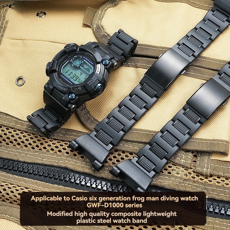 FCasio Sixth Generation Frogman Diving Watch GWF-D1000 Series Modified Lightweight Shuo Steel Hand Mountaineering Strap
FCasio Sixth Generation Frogman Diving Watch GWF-D1000 Series Modified Lightweight Shuo Steel Hand Mountaineering Strap