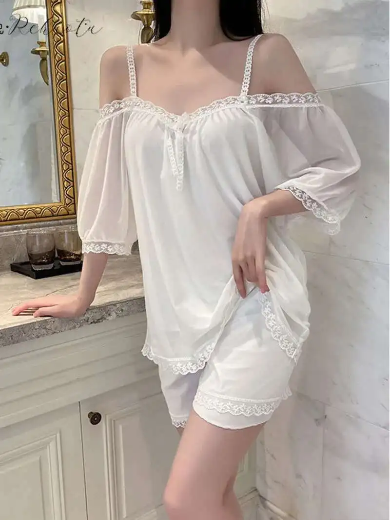 Princess Cute Sweet Style Dress And Shorts Long Sleeve Short Sleeve Nightdress Women's Loose Girly Dress Shorts Loungewear 35NW
Princess Cute Sweet Style Dress And Shorts Long Sleeve Short Sleeve Nightdress Women's Loose Girly Dress Shorts Loungewear 35NW