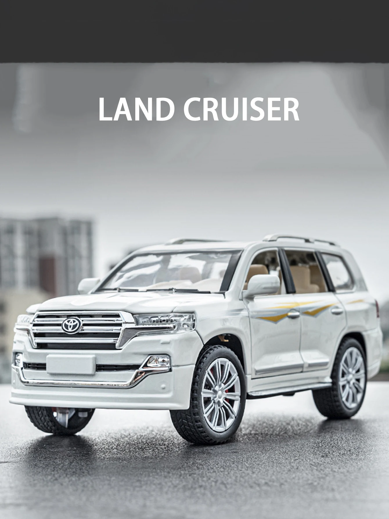 1: 24 simulation zinc alloy Land Cruiser model car, static ornament, metal collectible gift car
1: 24 simulation zinc alloy Land Cruiser model car, static ornament, metal collectible gift car