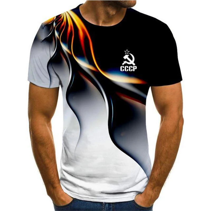 Men's Casual Short Sleeve CCCP Graphic T-shirt Creative Gradient Wear Summer Man Loose Soft T Shirts Trend Tops Male Streetwear
Men's Casual Short Sleeve CCCP Graphic T-shirt Creative Gradient Wear Summer Man Loose Soft T Shirts Trend Tops Male Streetwear