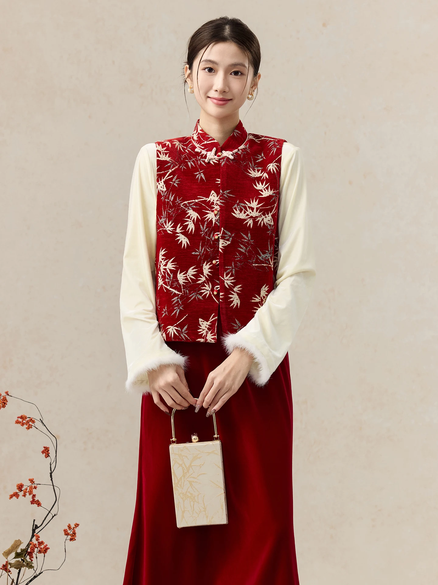 Red New Year Chinese Sle Women's Jaet Bamboo Le Embroidery High-End Feelings National Sle Outerwear Vest Stand Collar
Red New Year Chinese Sle Women's Jaet Bamboo Le Embroidery High-End Feelings National Sle Outerwear Vest Stand Collar
