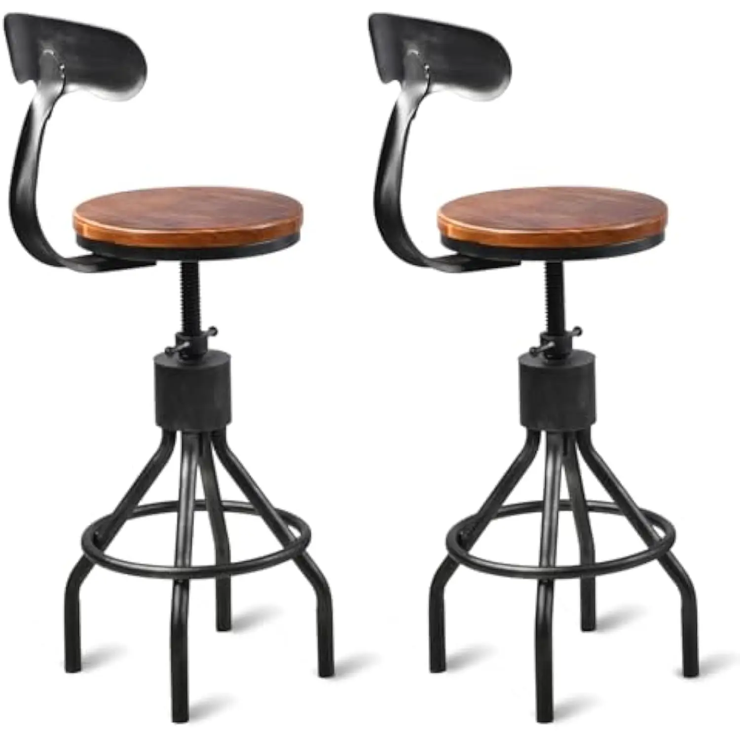 Set of 2 Vintage Bar Stool- Industrial Swivel Kitchen Dining Chair-Counter Height 23-33-with Backrest
Set of 2 Vintage Bar Stool- Industrial Swivel Kitchen Dining Chair-Counter Height 23-33-with Backrest