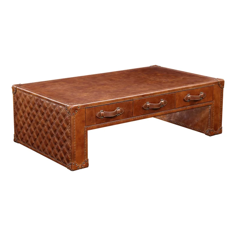 American country coffee table retro space aluminum leather rectangular coffee table
American country coffee table retro space aluminum leather rectangular coffee table