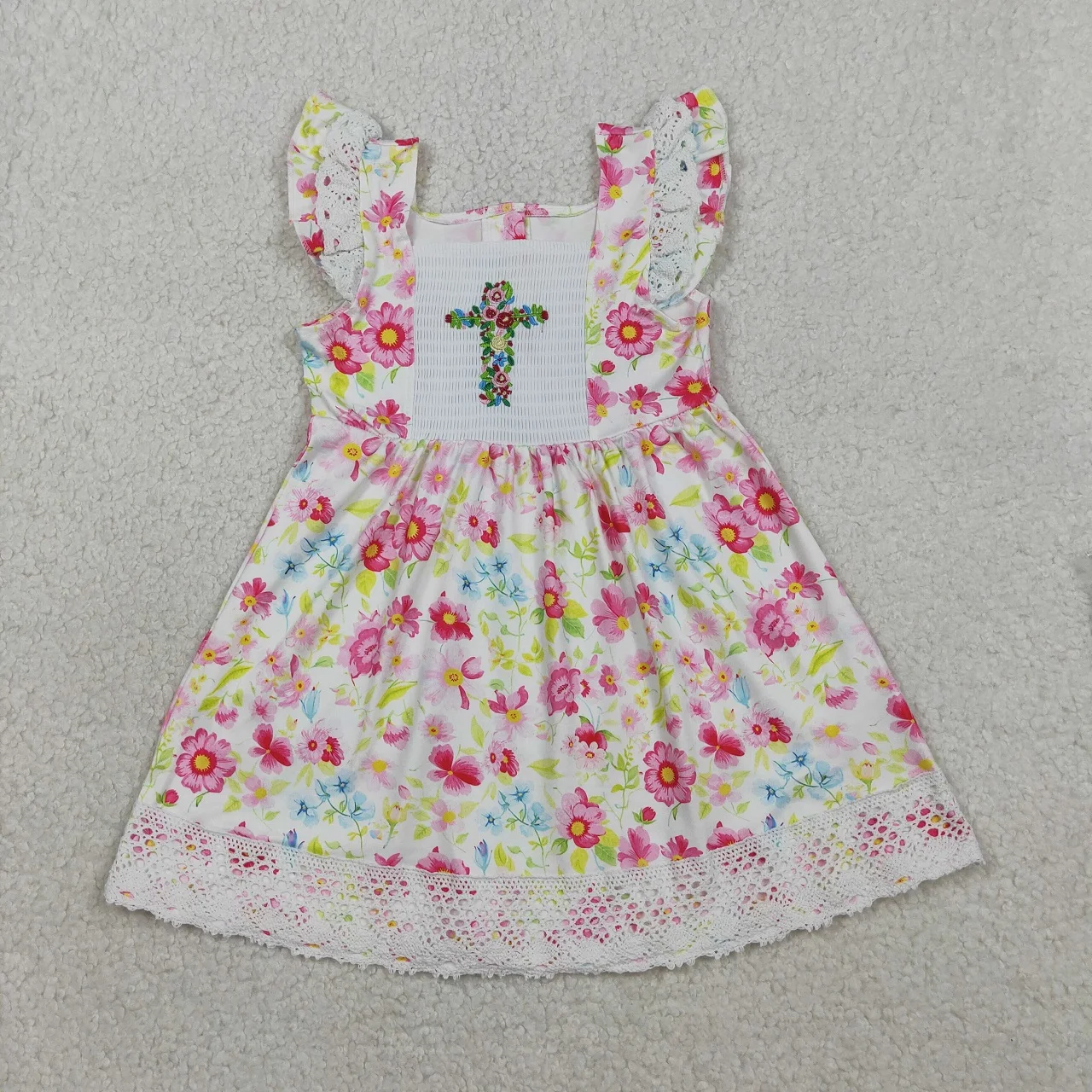 Wholesale Kids Wear Easter Children Girls Floral Dresses Clothes Toddler Short Sleeves Baby Girl Embroidery Cross Flower Dress
Wholesale Kids Wear Easter Children Girls Floral Dresses Clothes Toddler Short Sleeves Baby Girl Embroidery Cross Flower Dress