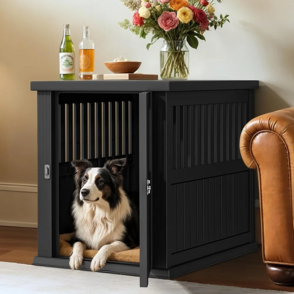 Plastic Dog Crate, Furniture-Style Nightstand & Side Table, Waterproof Indoor Kennel for Small to Medium Dogs, Black
Plastic Dog Crate, Furniture-Style Nightstand & Side Table, Waterproof Indoor Kennel for Small to Medium Dogs, Black