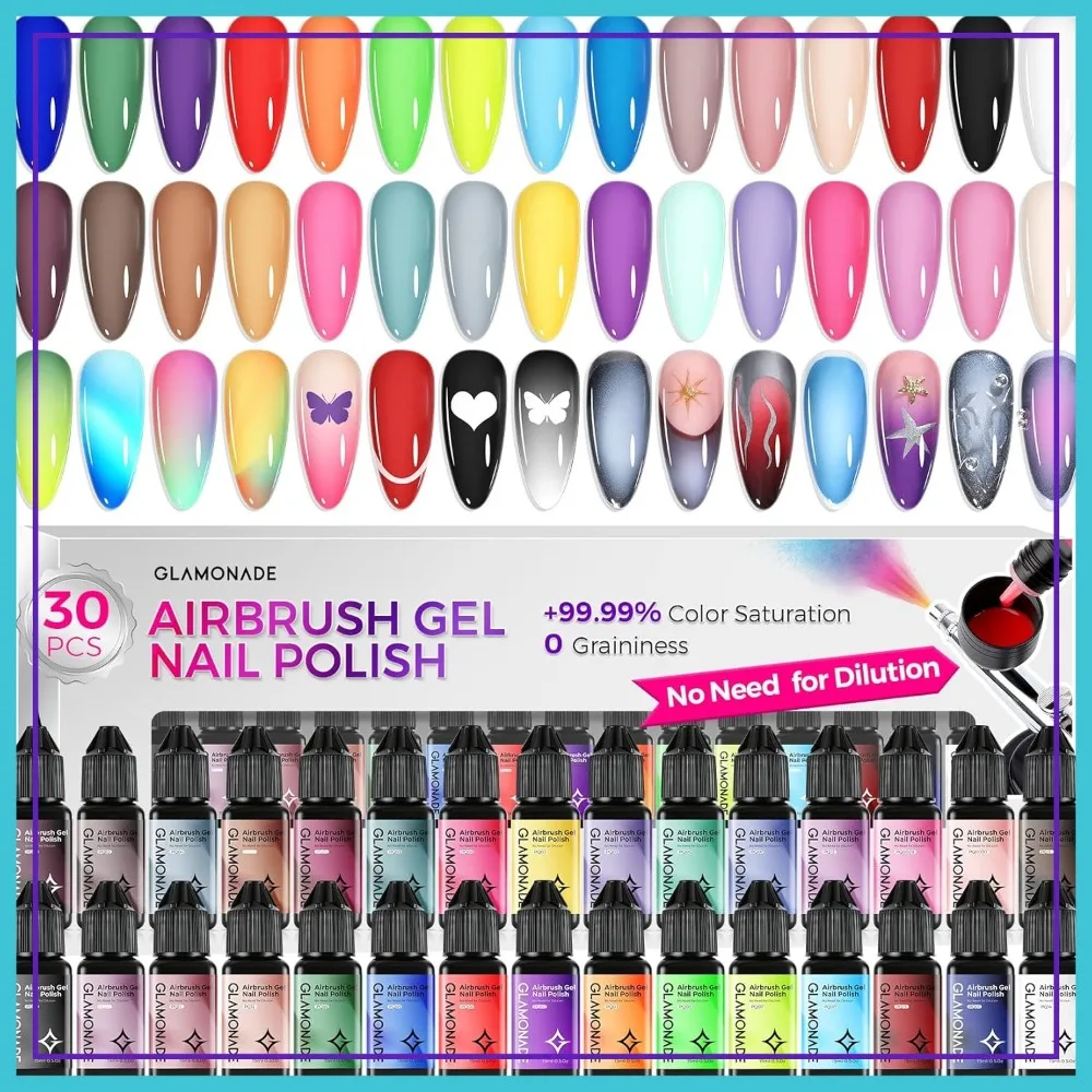 Airbrush Gel Nail Polish Set: 30 Colors No Clogging Smooth Spray High Pigment Ombre French Nail Art DIY
Airbrush Gel Nail Polish Set: 30 Colors No Clogging Smooth Spray High Pigment Ombre French Nail Art DIY