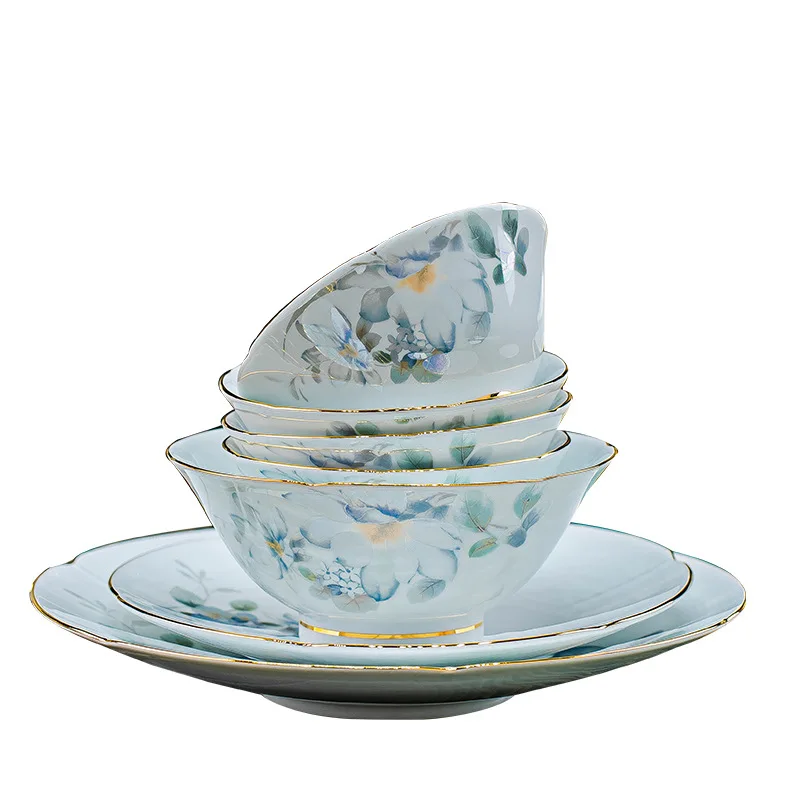 CX high-grade shadow celadon underglaze ceramic tableware set gift
CX high-grade shadow celadon underglaze ceramic tableware set gift