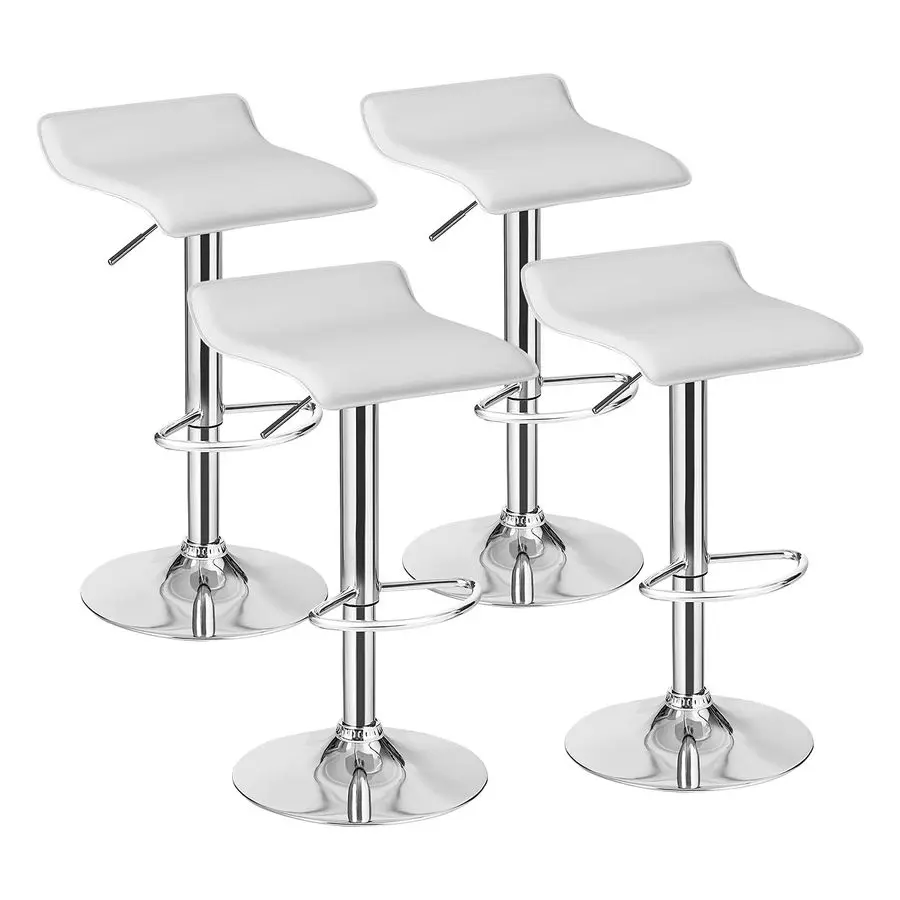Stools Set of 4, Adjustable Swivel PU Leather Barstools w Footrest, Chrome Base, Hydraulic Modern Bar Chairs for Dining Room Pub
Stools Set of 4, Adjustable Swivel PU Leather Barstools w Footrest, Chrome Base, Hydraulic Modern Bar Chairs for Dining Room Pub
