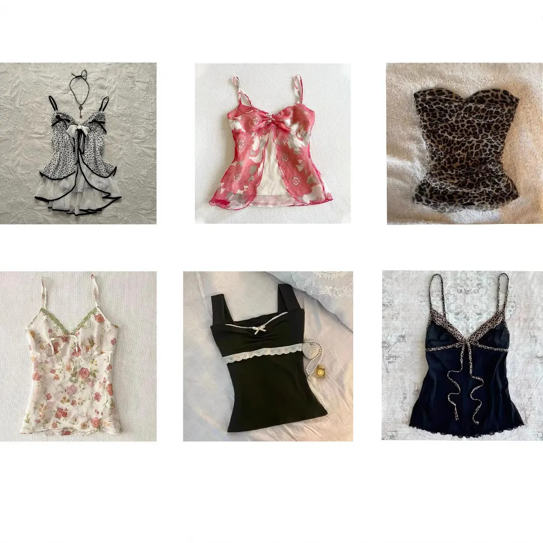 Sweet And Spicy Camisole Backless Crop Tank Top Floral Print Sheer Fabric Spaghetti Strap Top Ruffle Hem Bow Detail Vest
Sweet And Spicy Camisole Backless Crop Tank Top Floral Print Sheer Fabric Spaghetti Strap Top Ruffle Hem Bow Detail Vest
