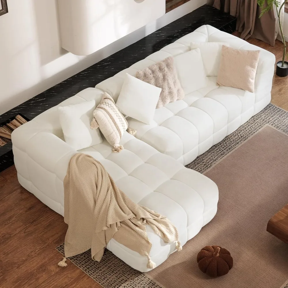 107" Boneless Couch with L - Shaped Chaise, Modern Chenille Modular Sectional Sofa with Tufted Design, Comfy Upholstered Sofa
107" Boneless Couch with L - Shaped Chaise, Modern Chenille Modular Sectional Sofa with Tufted Design, Comfy Upholstered Sofa