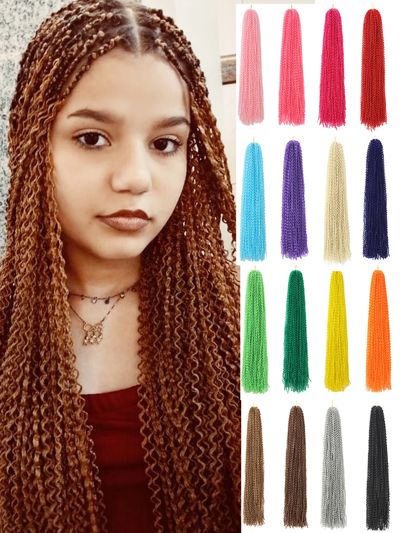 Предварительно заплетенные вьющиеся синтетические косы Зизи, тонкие маленькие косички, вязанные крючком, витые волосы, синтетические плетения канекалона, наращивание волос для женщин
Предварительно заплетенные вьющиеся синтетические косы Зизи, тонкие маленькие косички, вязанные крючком, витые волосы, синтетические плетения канекалона, наращивание волос для женщин