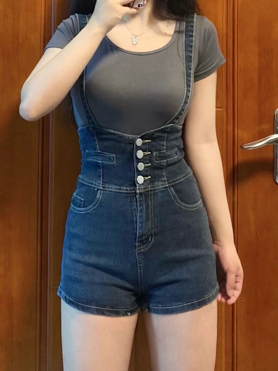 Retro American Hot Girl Denim Overalls Women's Summer Slimming High Waist Street Style Short Pants Blue Jeans High Waist Shorts
Retro American Hot Girl Denim Overalls Women's Summer Slimming High Waist Street Style Short Pants Blue Jeans High Waist Shorts