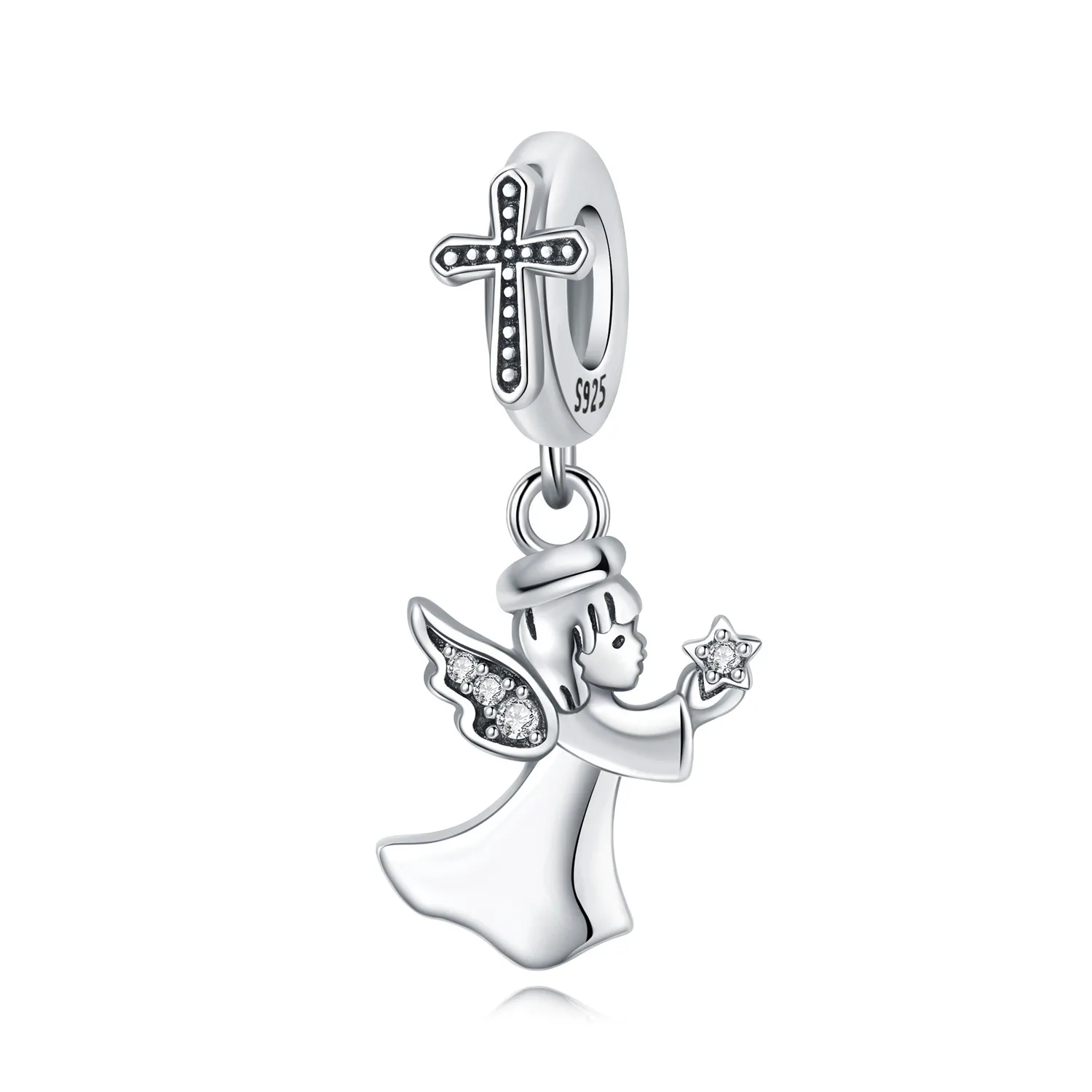PANPOKI 925 Sterling Silver Angel Cross Charms Beads Pendant Fit DIY Bracelet Necklace Jewelry Souvenir Gifts
PANPOKI 925 Sterling Silver Angel Cross Charms Beads Pendant Fit DIY Bracelet Necklace Jewelry Souvenir Gifts