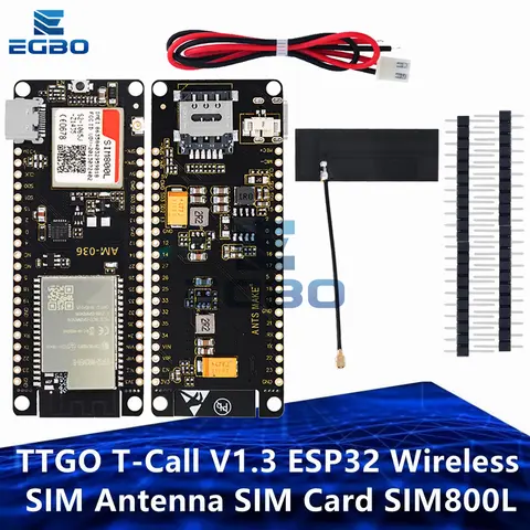 TTGO t-call V1.3 ESP32 Module sans fil antenne SIM carte SIM Module SIM800L et antenne GSM/GPRS pour arduino