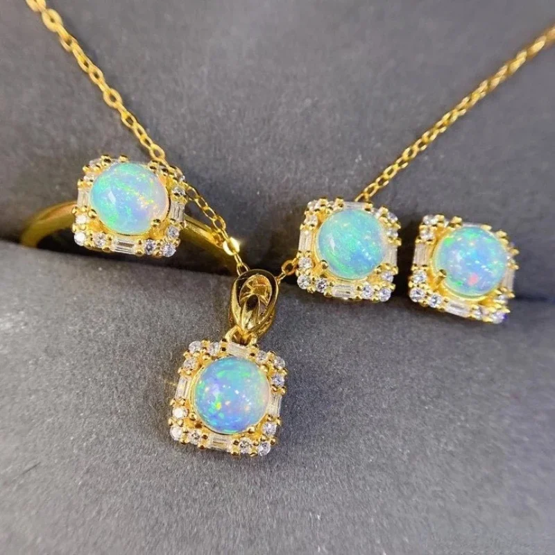 Fine Jewelry Natural Opal 925 Sterling Silver Lovely Girl Gemstone Pendant Necklace Earrings Ring Set Support Test
Fine Jewelry Natural Opal 925 Sterling Silver Lovely Girl Gemstone Pendant Necklace Earrings Ring Set Support Test