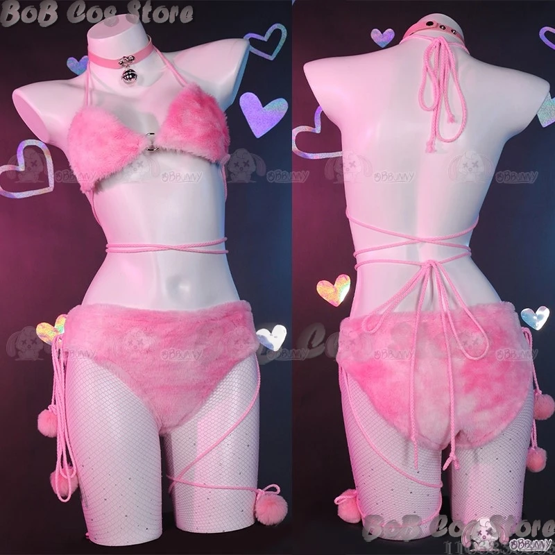 Pink Cat Animal Cosplay Cute Claw Fluffy Ball Set Cos Costume Furry Plush Bikini Sexy Women Girl Suit Holloween Party Customized
Pink Cat Animal Cosplay Cute Claw Fluffy Ball Set Cos Costume Furry Plush Bikini Sexy Women Girl Suit Holloween Party Customized