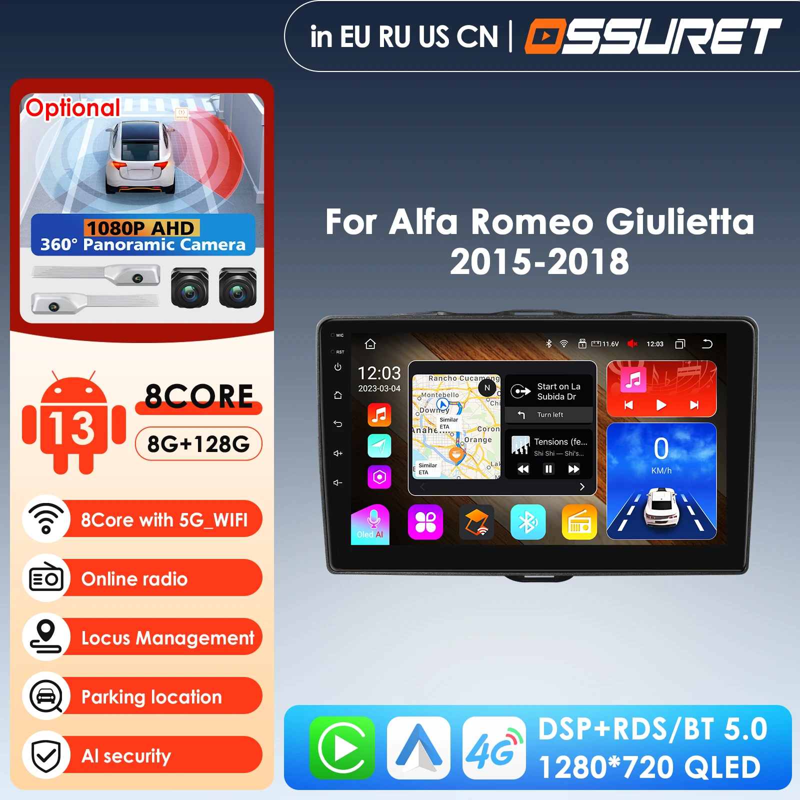 Stereo Carplay 4G 2 Din Android 13 Car Radio for Alfa Romeo Giulietta 2015 - 2018 Furgonato Multimedia Video Player GPS DSP WIFI
Stereo Carplay 4G 2 Din Android 13 Car Radio for Alfa Romeo Giulietta 2015 - 2018 Furgonato Multimedia Video Player GPS DSP WIFI