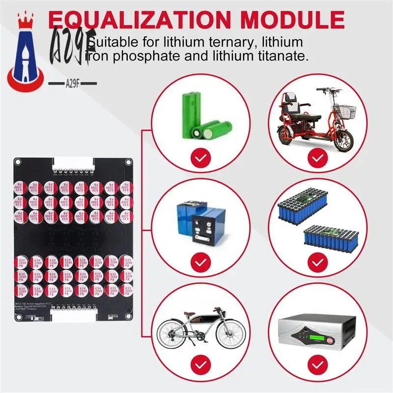 A29F-12S 13S 14S 15S 16S Active Equalizer Balancer Lifepo4 Lipo LTO Battery Energy Equalization Capacitor BMS Board
A29F-12S 13S 14S 15S 16S Active Equalizer Balancer Lifepo4 Lipo LTO Battery Energy Equalization Capacitor BMS Board