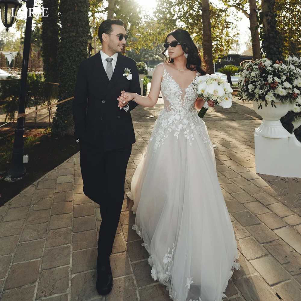 LORIE Exquisite Wedding Dresses Appliques V-Neck Sleeveless Draped A-Line Bride Prom Gown Floor-Length Bridal Gowns Customized
LORIE Exquisite Wedding Dresses Appliques V-Neck Sleeveless Draped A-Line Bride Prom Gown Floor-Length Bridal Gowns Customized
