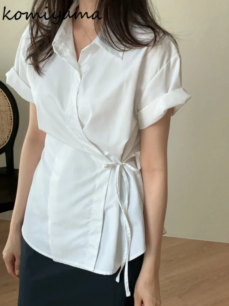 Side Bandage Shirts & Blouses Tunic 2025 Woman Blusas Short Sleeve Camisas Korean Single Breasted Ropa Mujer Summer Tops
Side Bandage Shirts & Blouses Tunic 2025 Woman Blusas Short Sleeve Camisas Korean Single Breasted Ropa Mujer Summer Tops