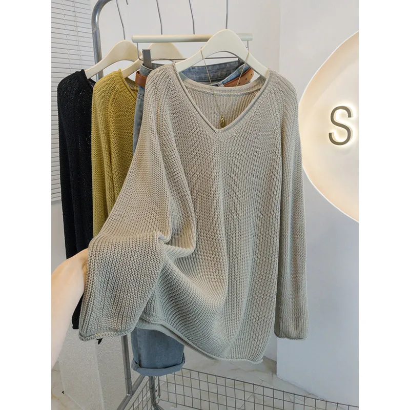 Ele V-Ne Knitwear Women's Long Sve Loose Slimming Autumn Winter Top Gentle Sle Comfortable Fit Basic Color
Ele V-Ne Knitwear Women's Long Sve Loose Slimming Autumn Winter Top Gentle Sle Comfortable Fit Basic Color