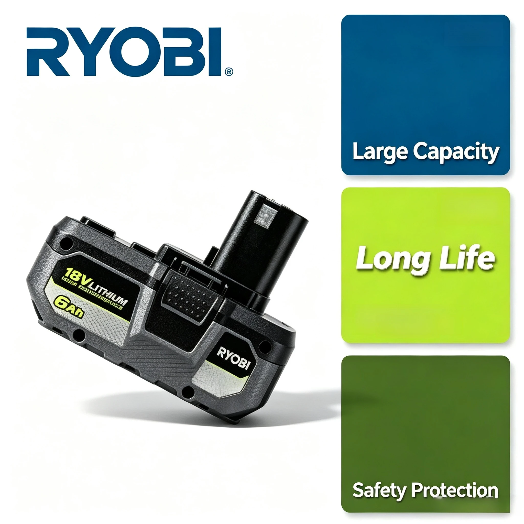 Genuine OEM RYOBI 18V ONE+ 6.0Ah High Energy Lithium Battery for P108 P107 P106 Fade-Free Power for Drill Circular Saw Blower
Genuine OEM RYOBI 18V ONE+ 6.0Ah High Energy Lithium Battery for P108 P107 P106 Fade-Free Power for Drill Circular Saw Blower