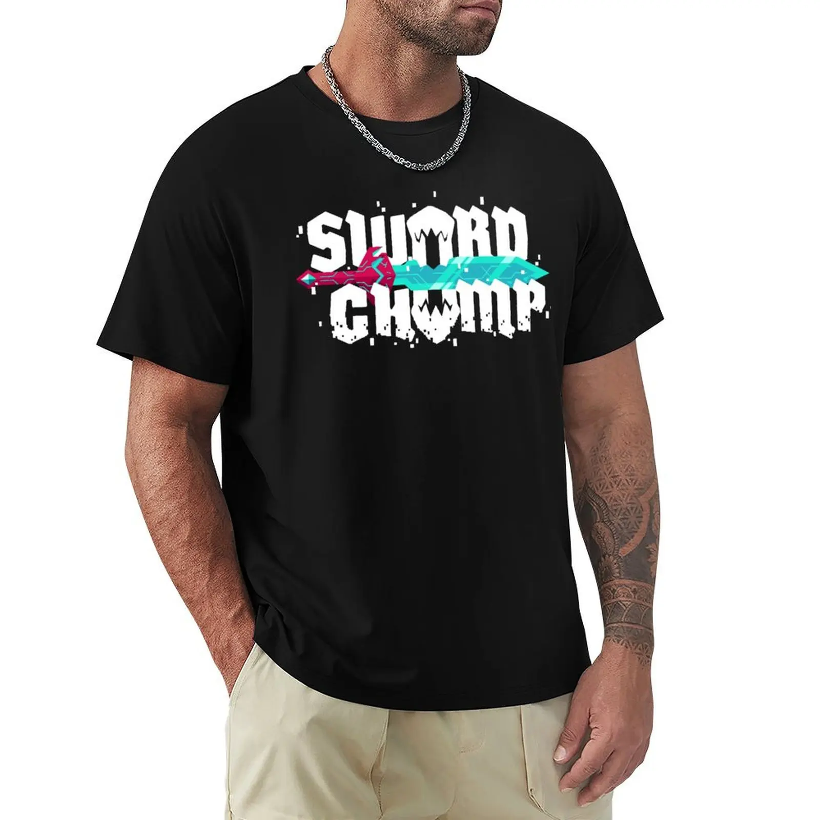Sword Chomp Logo White T-Shirt Blouse croswit shirt man cotton graphic tees mens clothes
Sword Chomp Logo White T-Shirt Blouse croswit shirt man cotton graphic tees mens clothes
