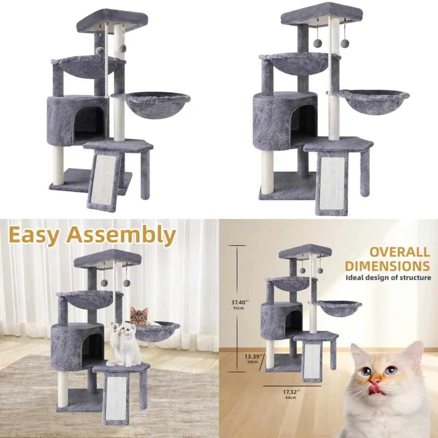 Xin Three Layer Cat Tree with Cat Condo and Two Hammocks
Xin Three Layer Cat Tree with Cat Condo and Two Hammocks