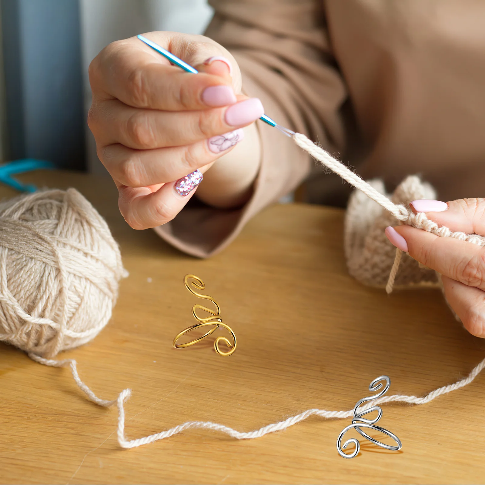 2Pcs Adjustable Crochet Tension Rings Metal Yarn Guide Loops for Consistent Stitching Comfortable Fit All Sizes
2Pcs Adjustable Crochet Tension Rings Metal Yarn Guide Loops for Consistent Stitching Comfortable Fit All Sizes