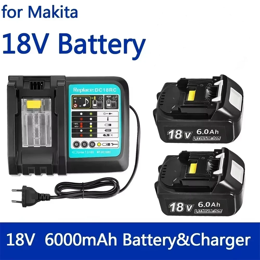For Makita 18V 6Ah Li-ion Battery BL1860B BL1860 BL1850 Power Tools with LED 3A Charger Long Service Life
For Makita 18V 6Ah Li-ion Battery BL1860B BL1860 BL1850 Power Tools with LED 3A Charger Long Service Life
