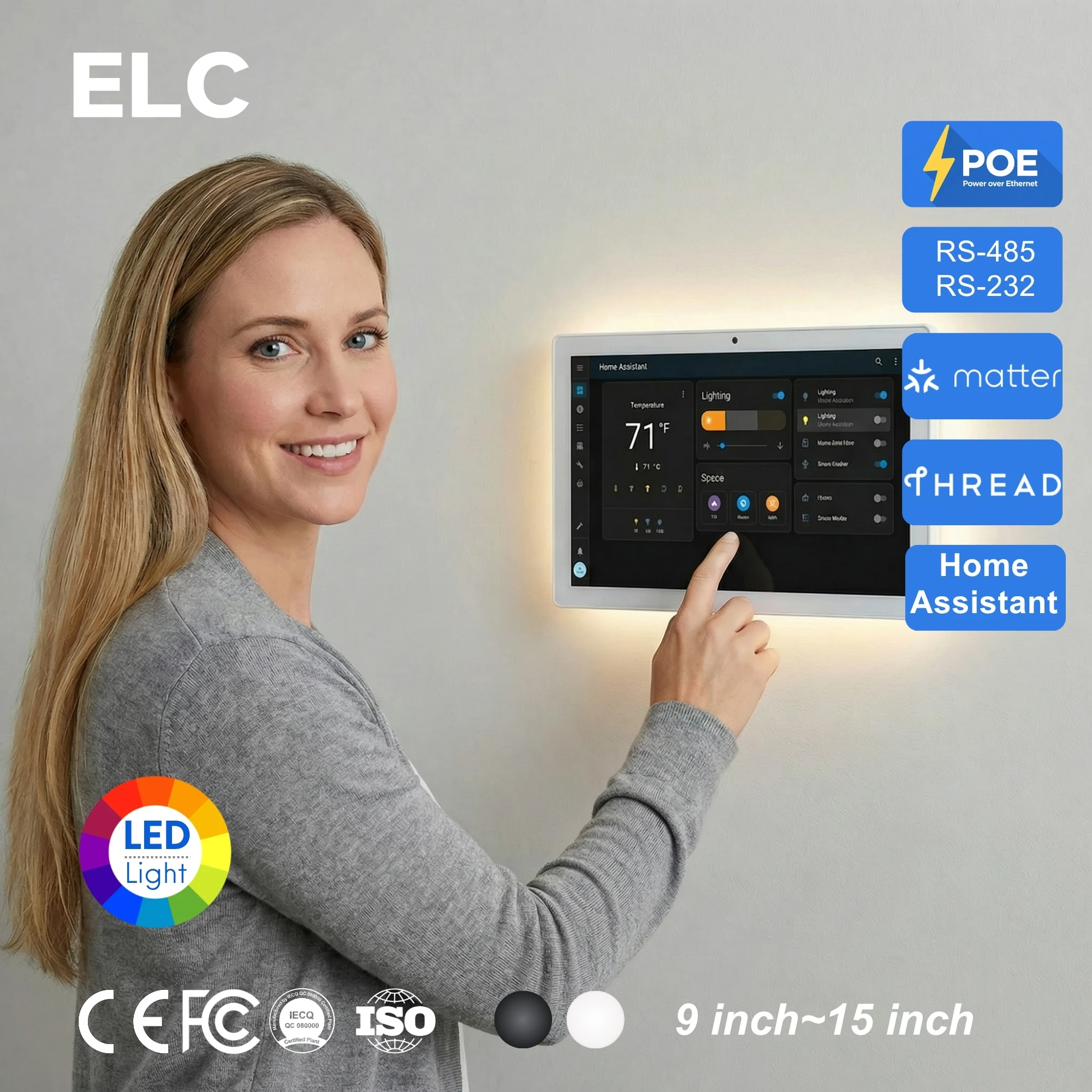 10.1 Inch Android 14 Smart Home Automation Tablet POE Wall Mount Touch Screen Panel With RS485 Zigbee Matter Thread Interface
10.1 Inch Android 14 Smart Home Automation Tablet POE Wall Mount Touch Screen Panel With RS485 Zigbee Matter Thread Interface
