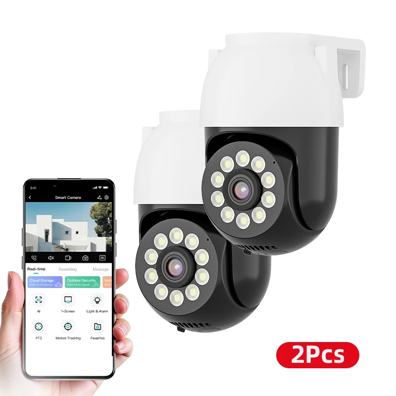 2 шт. IP-камеры ICSEE для умного дома, с автоматическим отслеживанием, беспроводной сигнализацией, Wi-Fi, видеонаблюдение, уличная камера
2 шт. IP-камеры ICSEE для умного дома, с автоматическим отслеживанием, беспроводной сигнализацией, Wi-Fi, видеонаблюдение, уличная камера