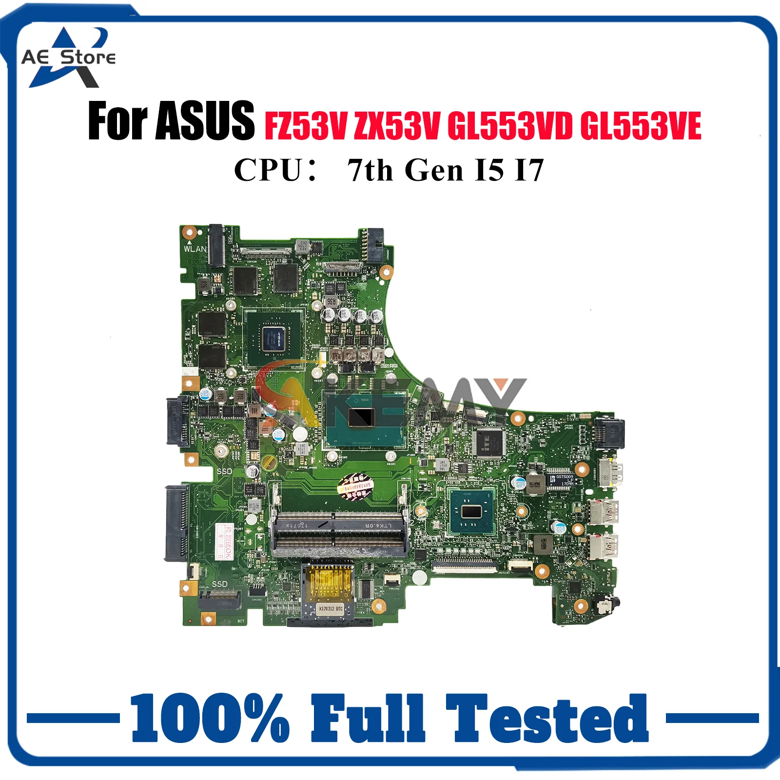 GL553VD Laptop Motherboard For ASUS ROG GL553V ZX53V GL553VD FZ53V FX53VW ZX53VW GL553VE ZX63V Mainboard With I5 I7 CPU tests OK
GL553VD Laptop Motherboard For ASUS ROG GL553V ZX53V GL553VD FZ53V FX53VW ZX53VW GL553VE ZX63V Mainboard With I5 I7 CPU tests OK