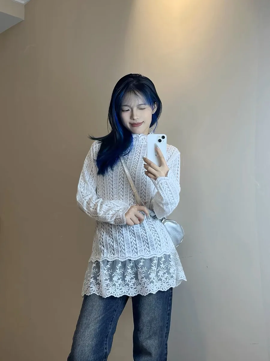 Свободная повседневная женская осенняя базовая кофта с длинным рукавом, высоким воротником и кружевной отделкой, удобная, прямого кроя, в корейском стиле
Свободная повседневная женская осенняя базовая кофта с длинным рукавом, высоким воротником и кружевной отделкой, удобная, прямого кроя, в корейском стиле