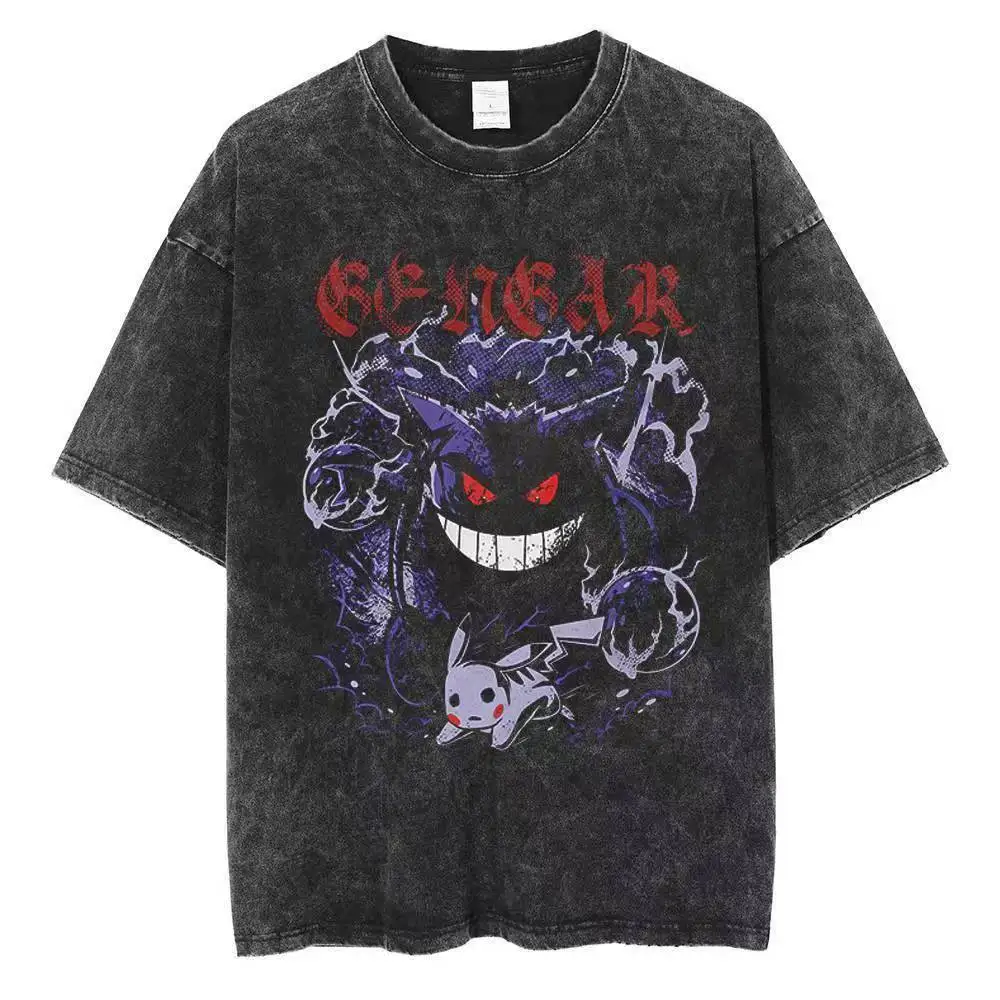 Vintage Washed Black Gengar vs Pikachu Pokemon Print 100% Cotton Crewneck Oversized Streetwear Unisex T-Shirt
Vintage Washed Black Gengar vs Pikachu Pokemon Print 100% Cotton Crewneck Oversized Streetwear Unisex T-Shirt