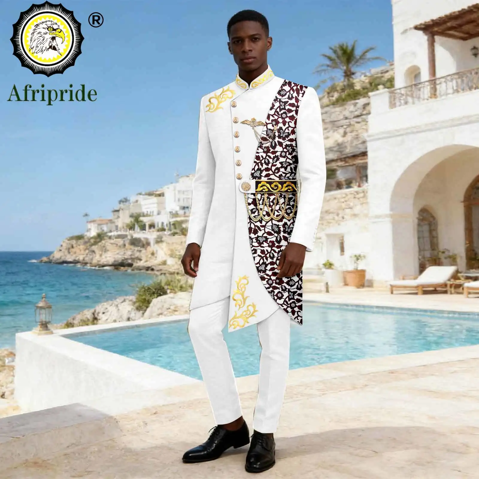 Men`s Business Suits Single Breasted Brooch Gold Chain Blazer and Trousers Set African Clothes Print Attire Wedding 2616068
Men`s Business Suits Single Breasted Brooch Gold Chain Blazer and Trousers Set African Clothes Print Attire Wedding 2616068