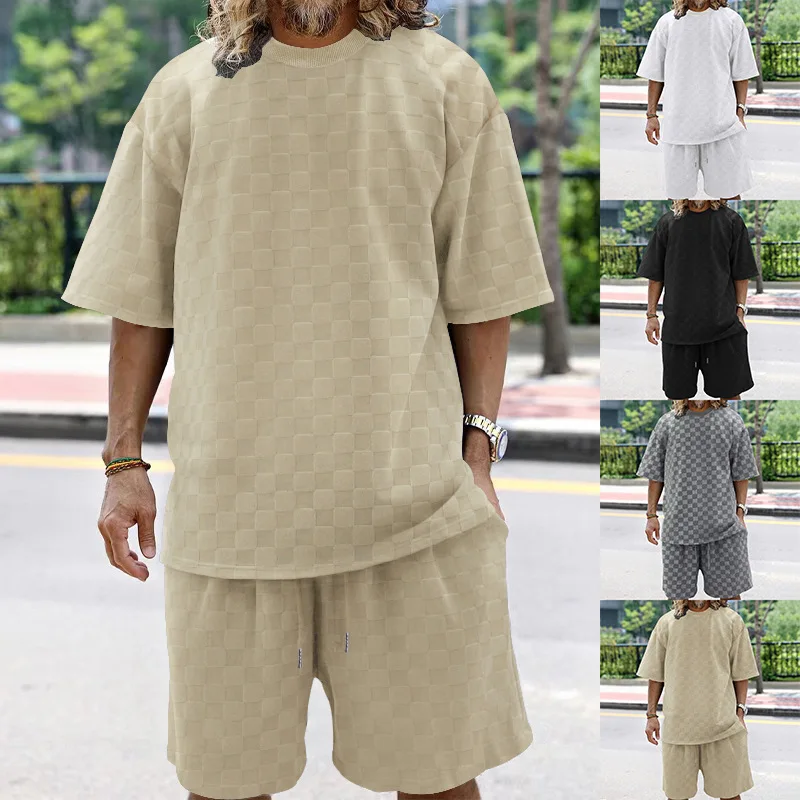 Men's Classic Round Neck Casual Sports Suit Grid Design Short Sleeved Shorts Set Daily Travel Shopping Travel Photography Set
Men's Classic Round Neck Casual Sports Suit Grid Design Short Sleeved Shorts Set Daily Travel Shopping Travel Photography Set