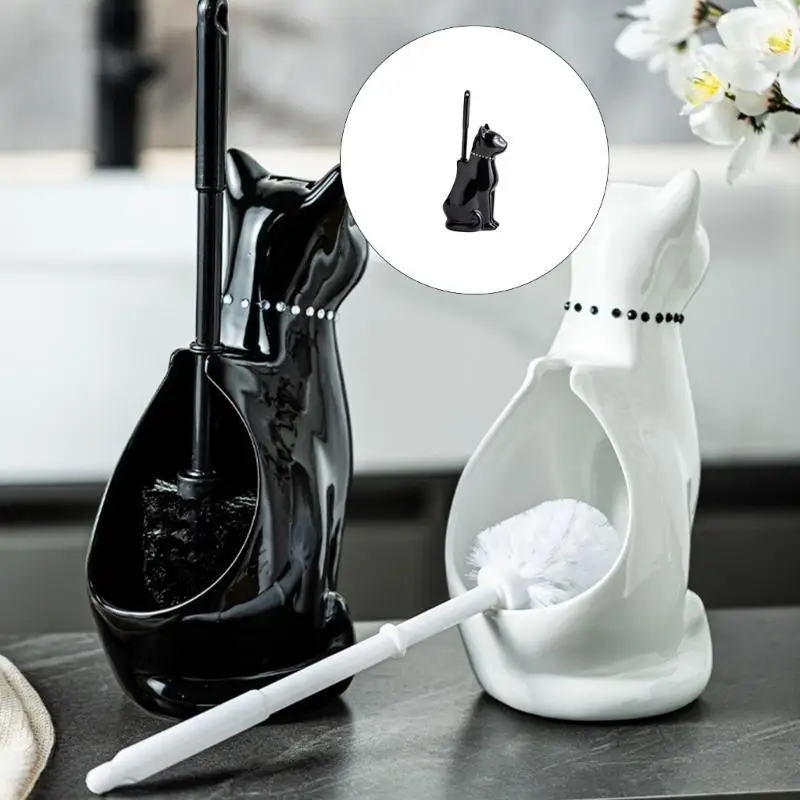 652F Soft Bristles Toilet Cleaning Brush Toilet Bowl Brush with Ceramic Cats Holder Toilet Cleaning Tool Bathroom Accessories
652F Soft Bristles Toilet Cleaning Brush Toilet Bowl Brush with Ceramic Cats Holder Toilet Cleaning Tool Bathroom Accessories