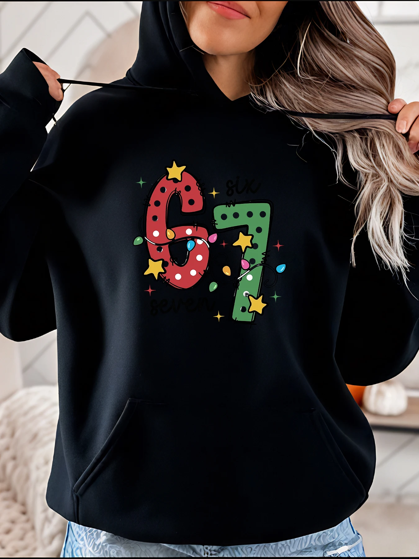 Christmas Hoodie Women's 67 Number Print Festive Holiday Sweatshirt Casual Wear for Girls and Ladies
Christmas Hoodie Women's 67 Number Print Festive Holiday Sweatshirt Casual Wear for Girls and Ladies