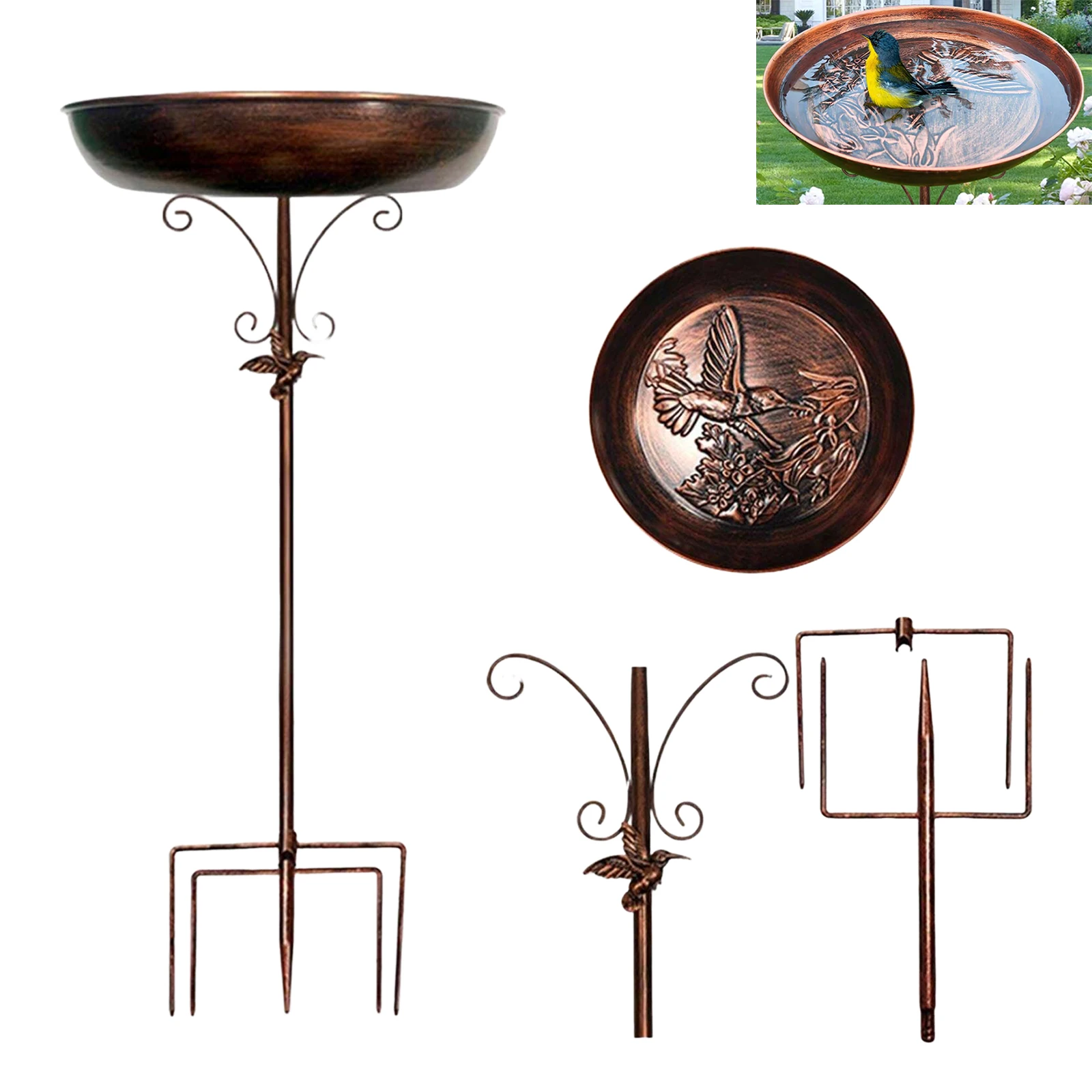 Bird Bath Feeder Bowl Exquisite Prongs Base Detachable Vintage Design Lawn Backyard Garden Porch Decoration Outdoor Pots
Bird Bath Feeder Bowl Exquisite Prongs Base Detachable Vintage Design Lawn Backyard Garden Porch Decoration Outdoor Pots