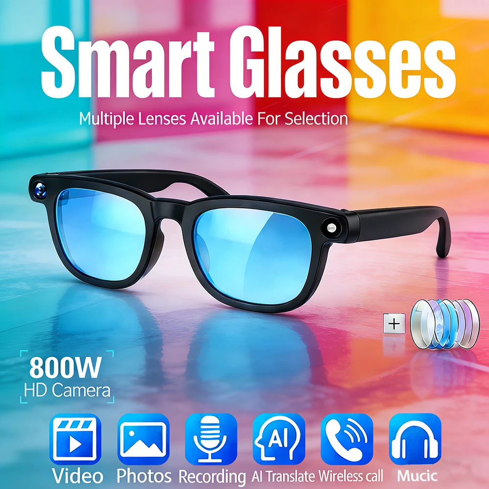 Новые умные очки с ИИ, HD-камерой 800 МП, записью фото и видео, переводом, AI-ассистентом для офиса, музыкой, беспроводными звонками, 2026
Новые умные очки с ИИ, HD-камерой 800 МП, записью фото и видео, переводом, AI-ассистентом для офиса, музыкой, беспроводными звонками, 2026