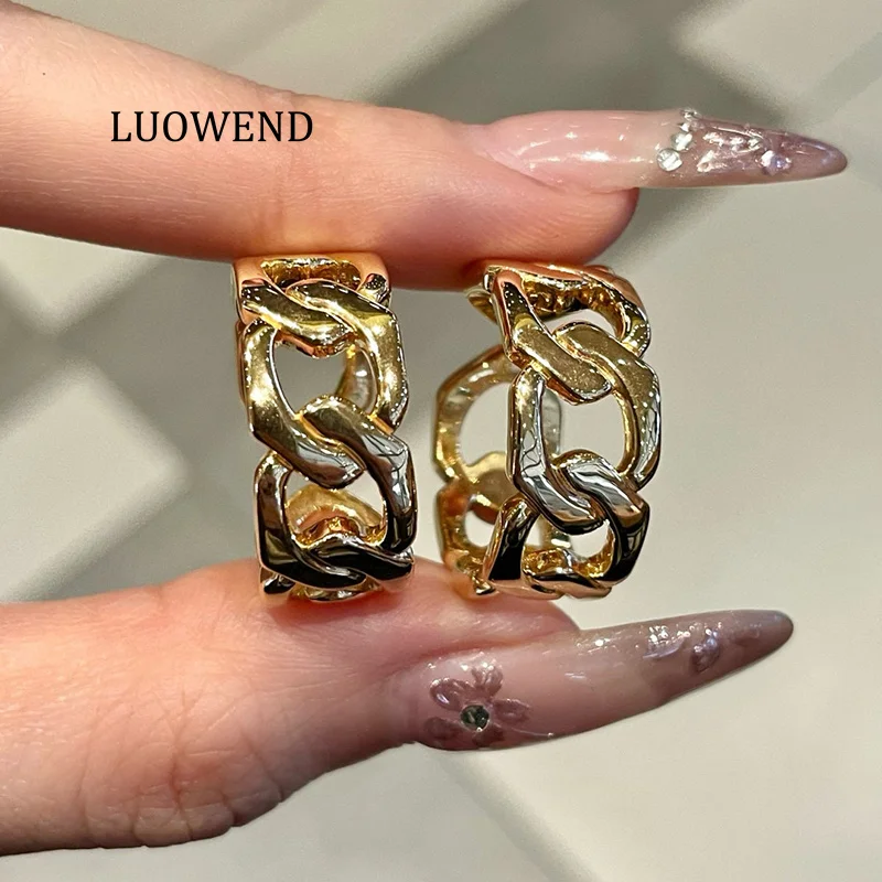 LUOWEND 100% 18K Yellow Gold Rings Fashion Chain Shape Exquisite Cocktail Ring for Women Anniversary Gift High Party Jewelry
LUOWEND 100% 18K Yellow Gold Rings Fashion Chain Shape Exquisite Cocktail Ring for Women Anniversary Gift High Party Jewelry