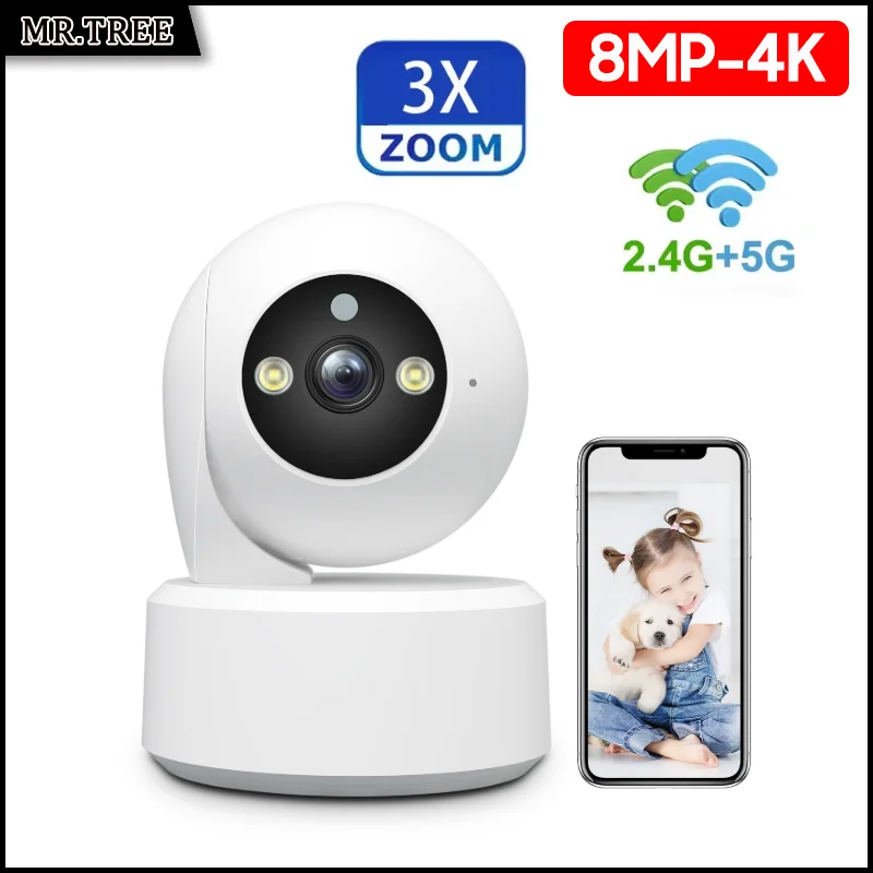 8-мегапиксельная 4K Wi-Fi комнатная детская камера, монитор, беспроводное обнаружение плача, PTZ, безопасность, ночное видение, 360°, автоматическое отслеживание человека, наблюдение
8-мегапиксельная 4K Wi-Fi комнатная детская камера, монитор, беспроводное обнаружение плача, PTZ, безопасность, ночное видение, 360°, автоматическое отслеживание человека, наблюдение