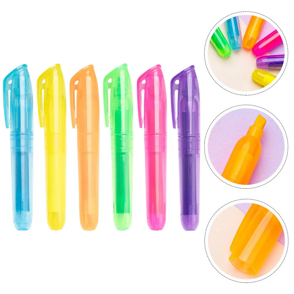 6Pcs Small Highlighters Colorful Compact Book Markers Easy Remove Student School Study Pens Multi-Purpose Scrapbook Markers
6Pcs Small Highlighters Colorful Compact Book Markers Easy Remove Student School Study Pens Multi-Purpose Scrapbook Markers