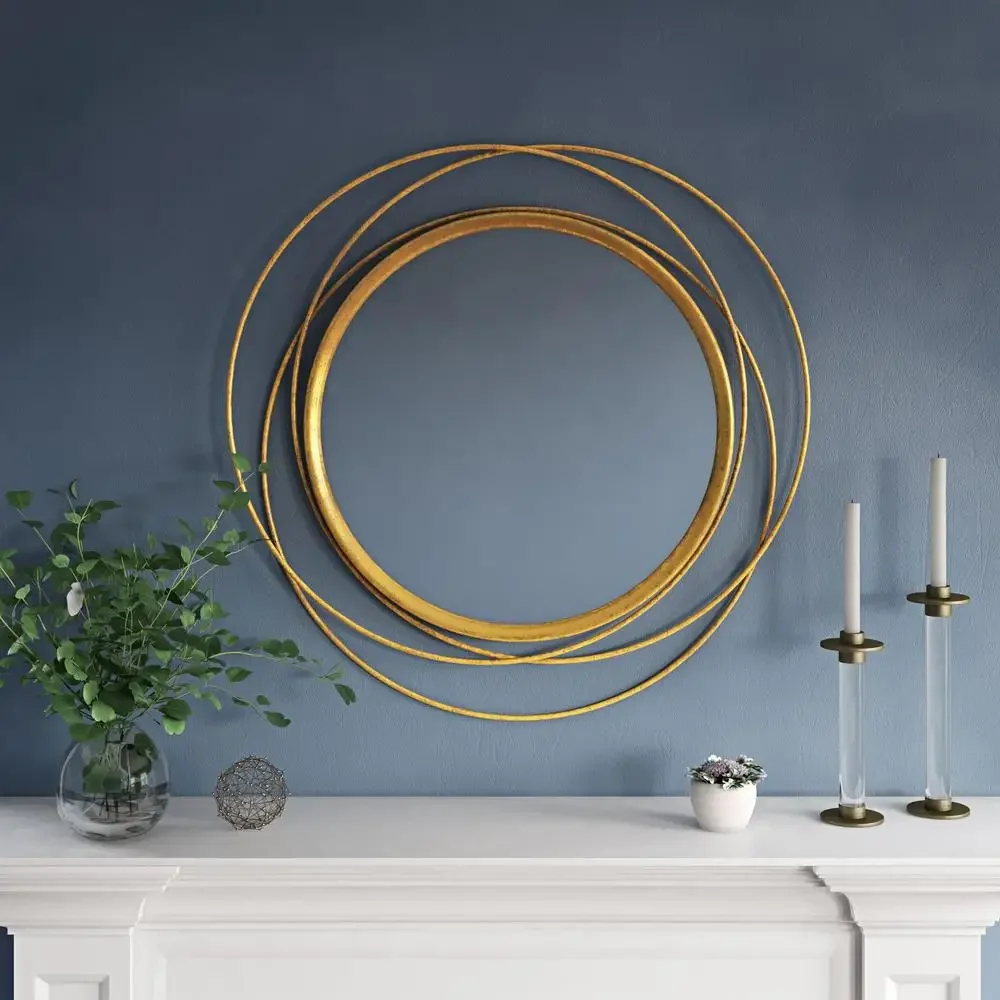 32" Gold Round Wall Mirror Modern Metal Frame Easy to Hang Bedroom Living Bathroom Décor Wall-Mountable Mirror Simple Design
32" Gold Round Wall Mirror Modern Metal Frame Easy to Hang Bedroom Living Bathroom Décor Wall-Mountable Mirror Simple Design