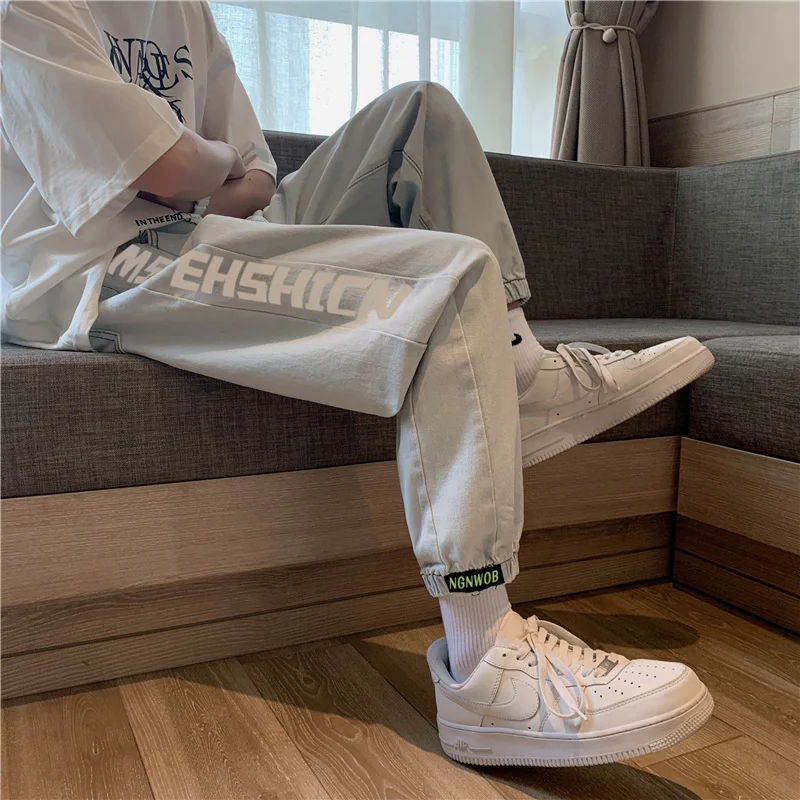 Light Wash Men's Jeans Summer Youth Trendy Loose Casual High Street Letter Print Cuffed Harlan Pants Casual Nine-Piece Trousers
Light Wash Men's Jeans Summer Youth Trendy Loose Casual High Street Letter Print Cuffed Harlan Pants Casual Nine-Piece Trousers