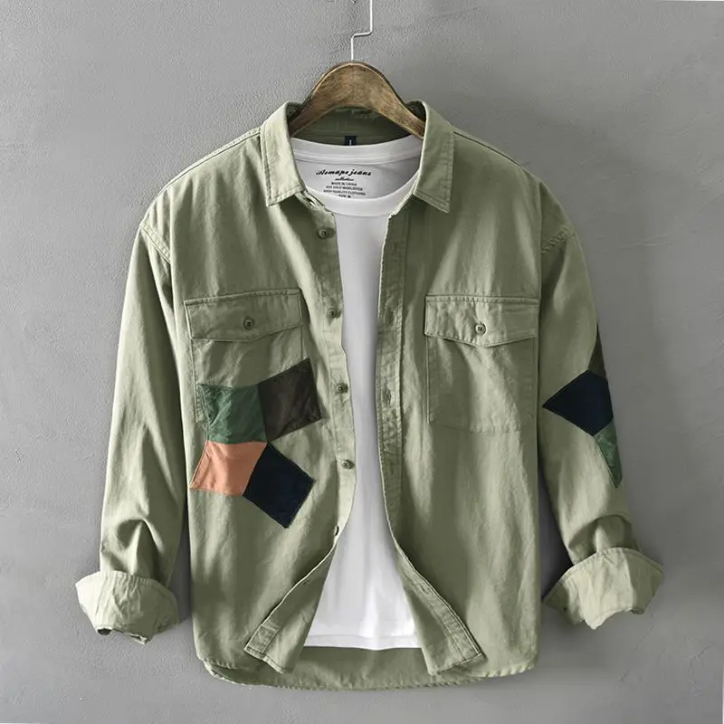 Cotton Shirts Man Business Casual Lapel Patchwork Color Slim Fit Men's Shirt New Autumn Fashion Shirts for Men Full Sleeve B14
Cotton Shirts Man Business Casual Lapel Patchwork Color Slim Fit Men's Shirt New Autumn Fashion Shirts for Men Full Sleeve B14